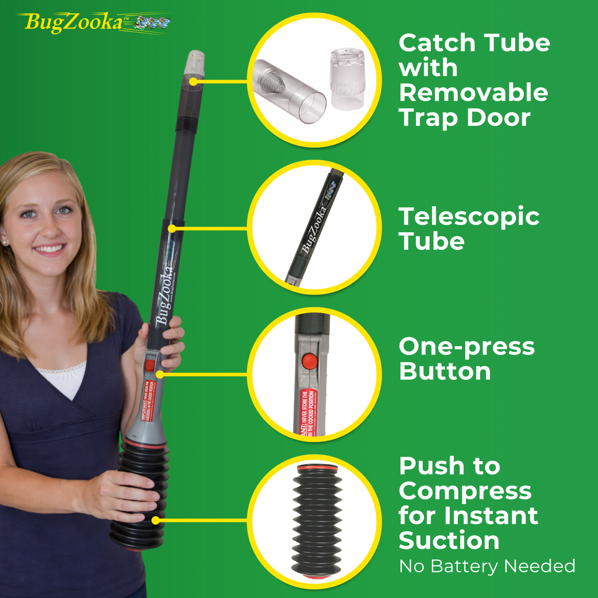 BugZooka! Insect Vacuum For All Ages - Insect Collection & Control ...
