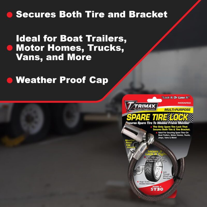 ST30: Spare Tire Cable Lock - 3' x 12 mm - TRIMAX Locks