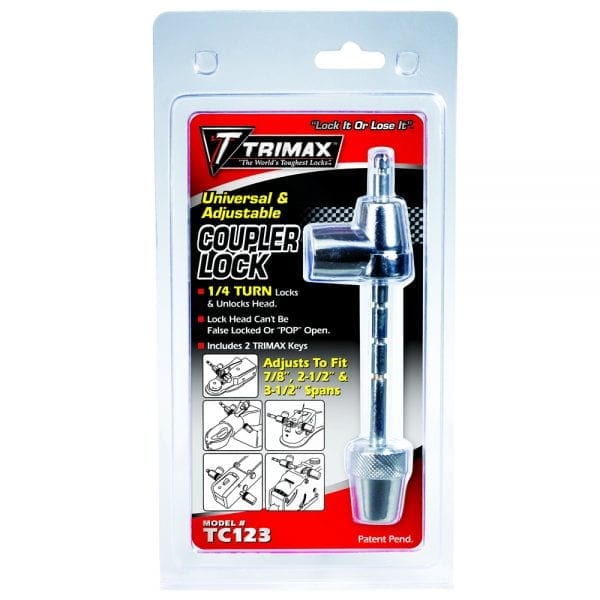 Trimax TC3 Universal 3 1/2' Span Triple Plated Chrome Finish Coupler Lock 