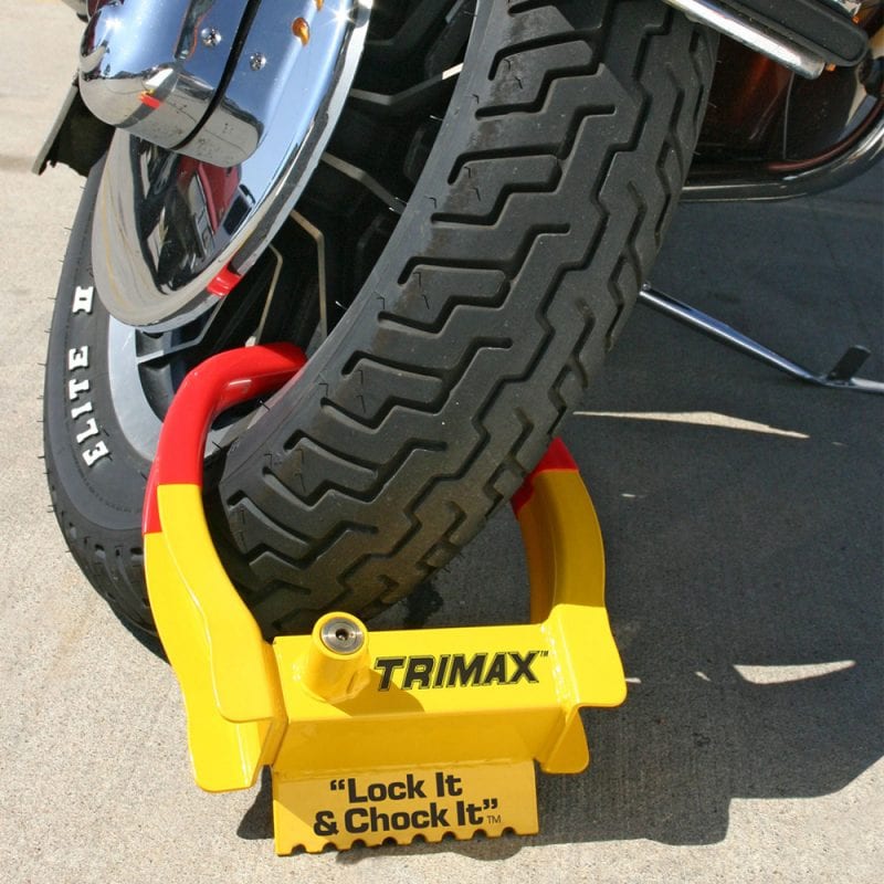 Trimax TCL65 Deluxe Universal Wheel Chock Lock-Yellow/Red 