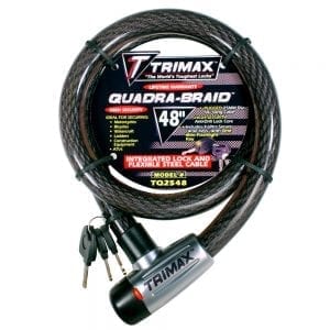 Trimax TAL2572 6 x 25 mm Alarm Lock and Quadra-Braid Cable