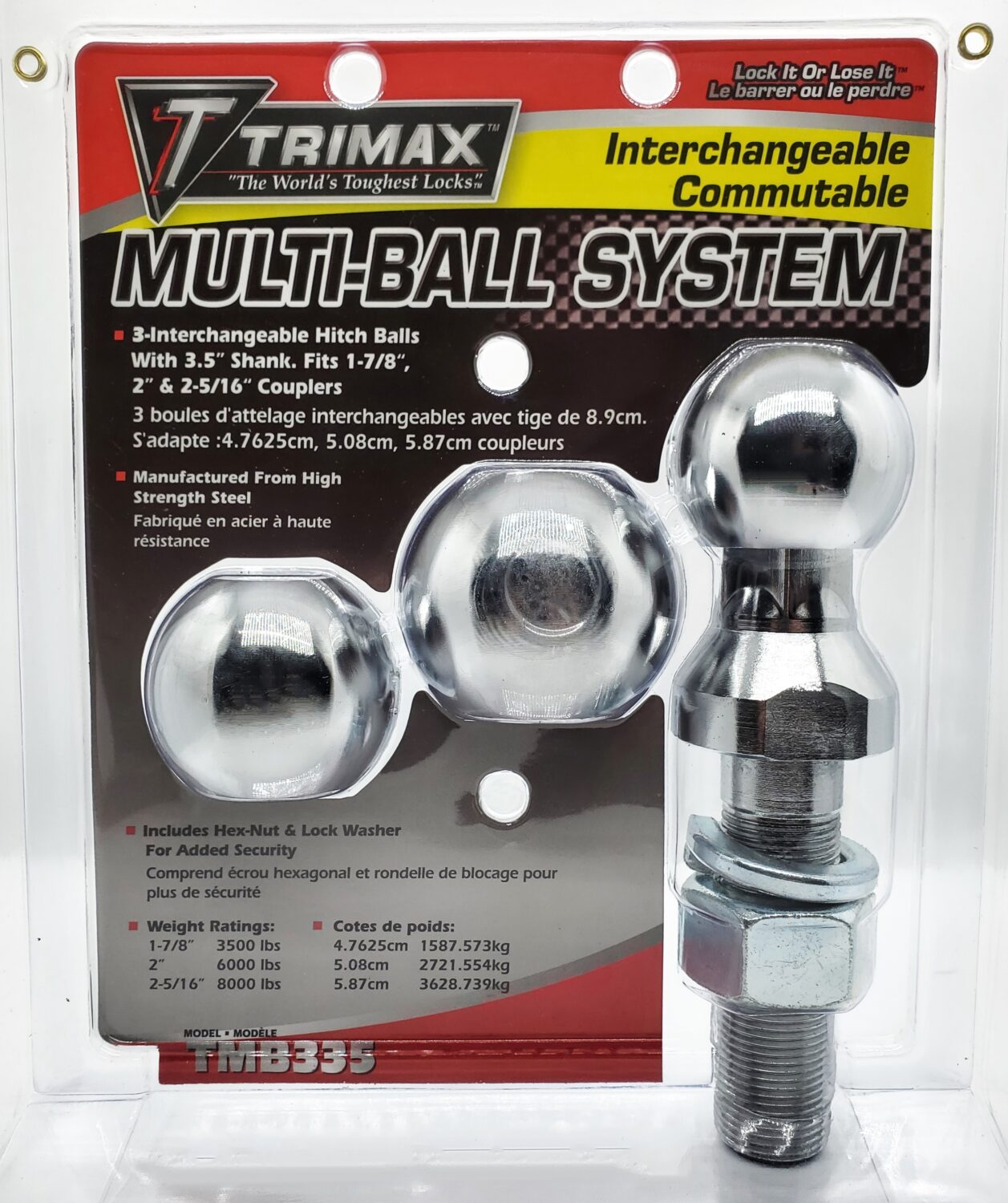 Trimax TDBSX22516 2 and 2-5/16 Stainless Steel Double Tow Ball 